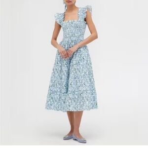Ellie Nap Dress in Blue Basketweave Vine